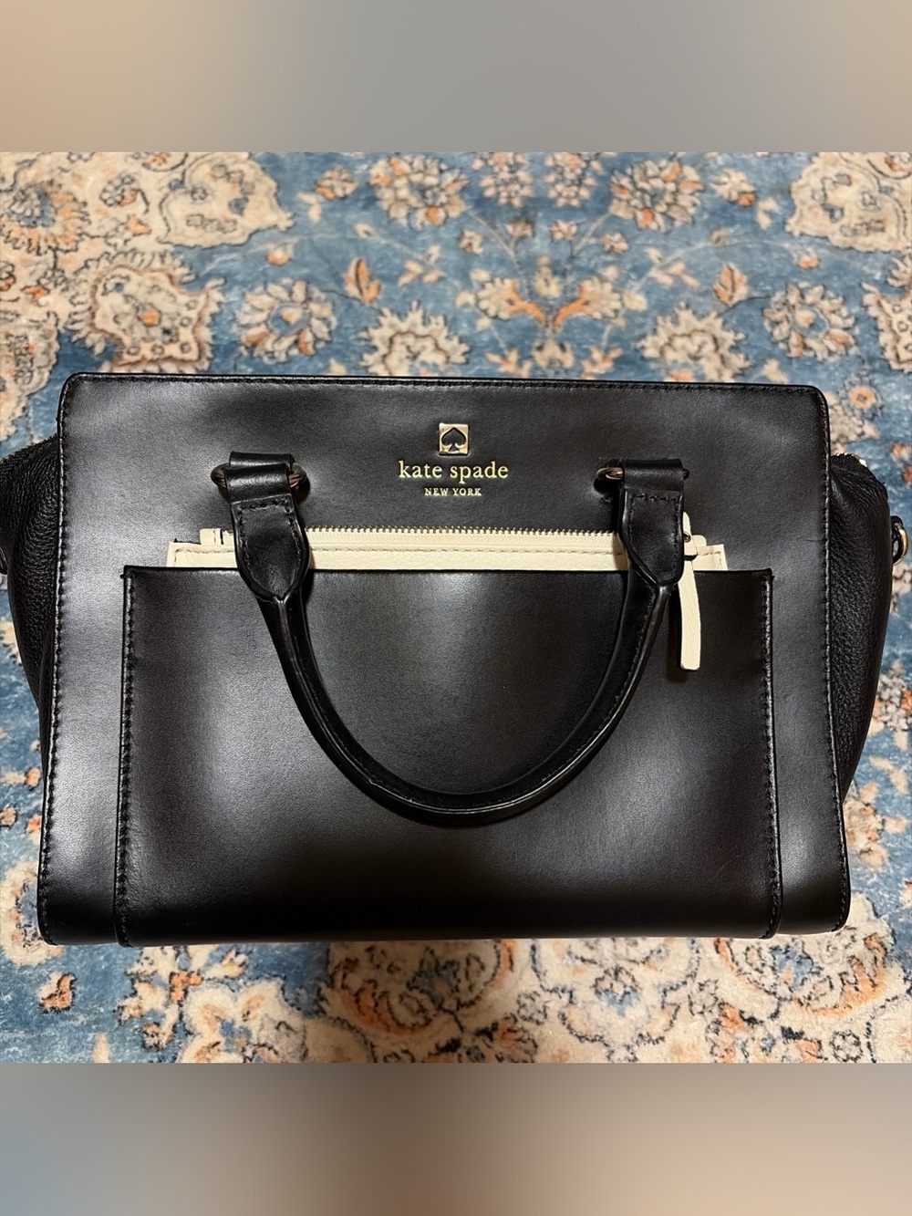 $358 Kate Spade Black Mini Bernadine Hadley Street Satchel Handbag Purse